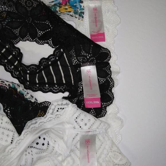 NEW Set of 3 No Boundaries Microfiber Lace Thongs XXXL 3XL Leopard Print Floral - Picture 11 of 12